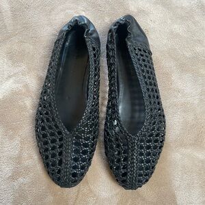 Freda Salvador Black Woven Ballet Flats